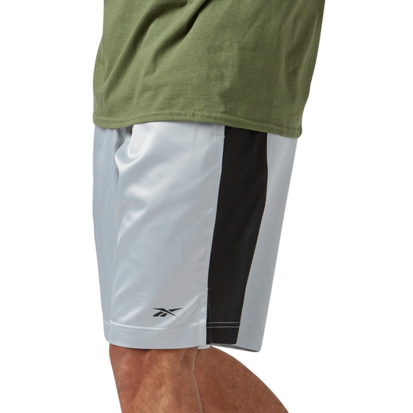 Reebok Other - Reebok Men Regular Fit Mesh Panel Satin Basketball Shorts Silver/Black Size L